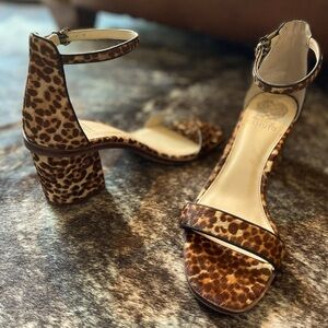 Vince Camuto Kreestey Ankle Strap Sandal NATURAL CALF HAIR Womens Size 10M